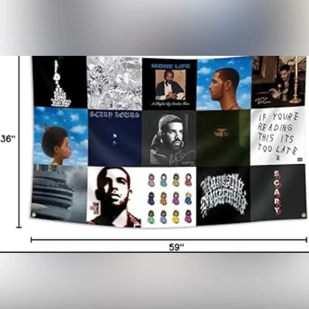 New! Drake Album covers 3’X5’ Tapestry